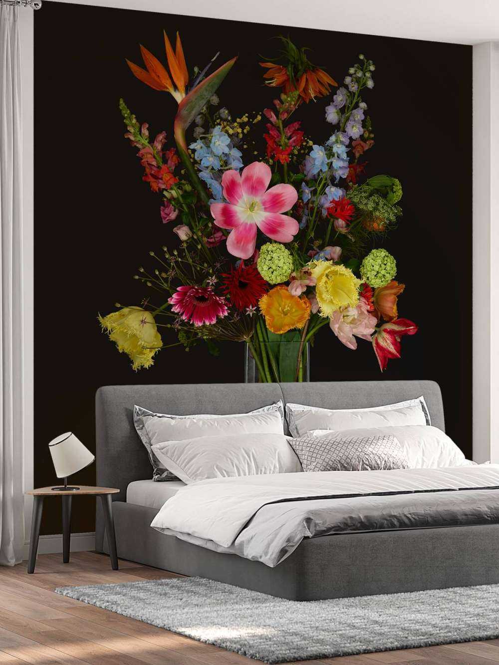 Bouquet of flowers in glass vase