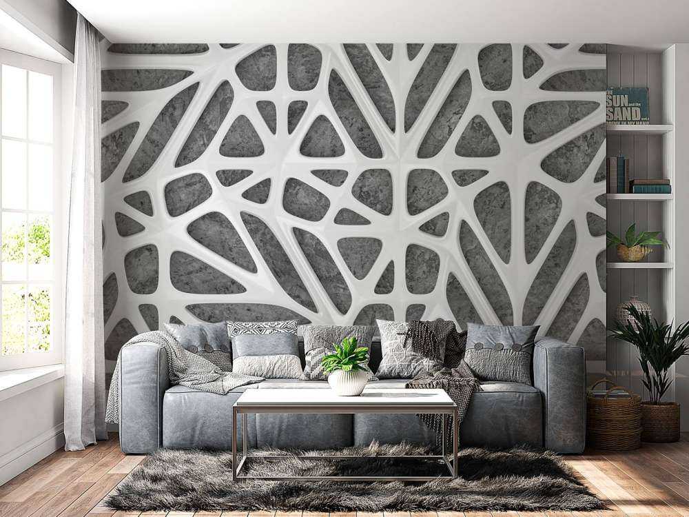 White pattern on concrete