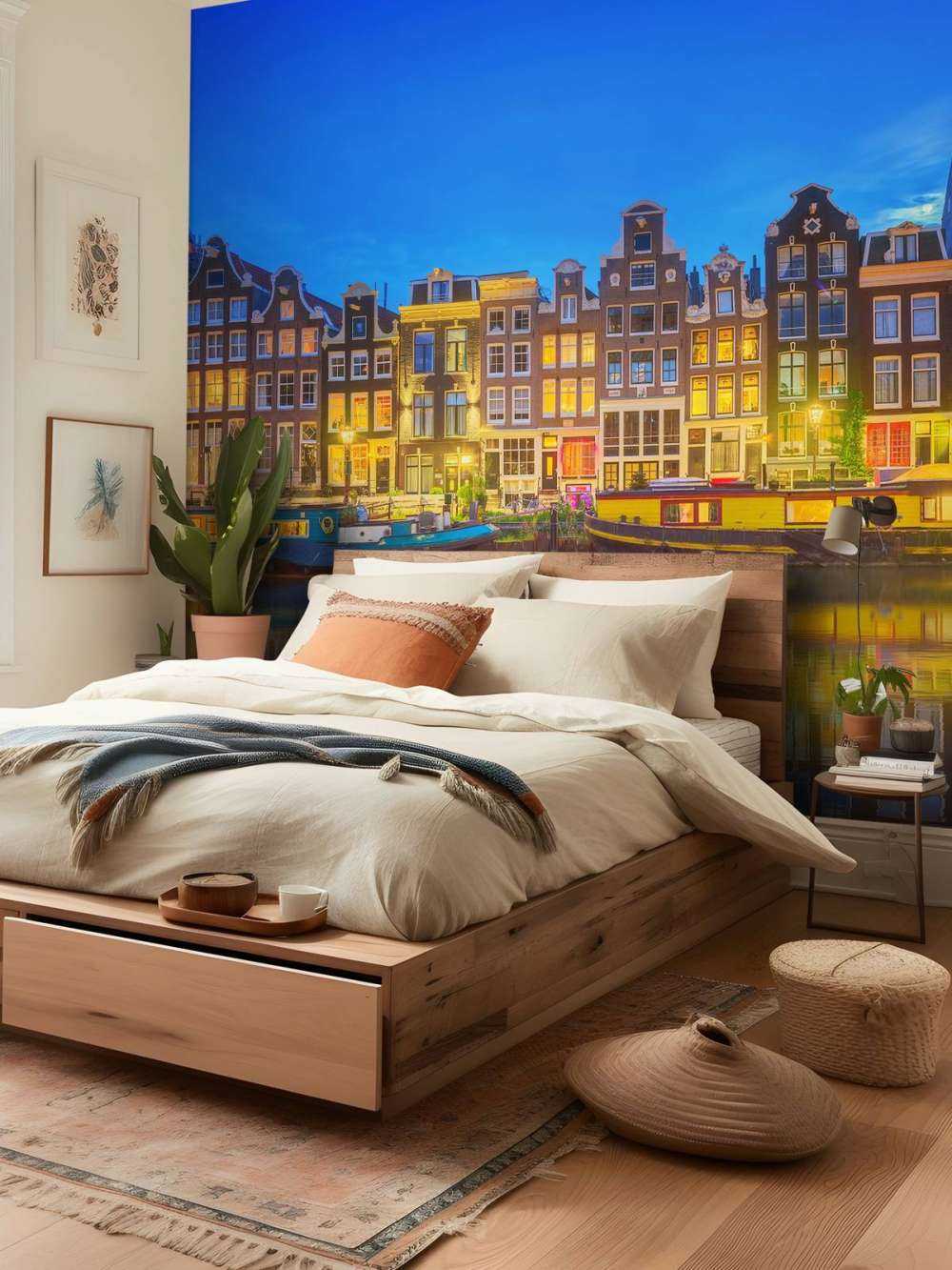 Amsterdam canal at night