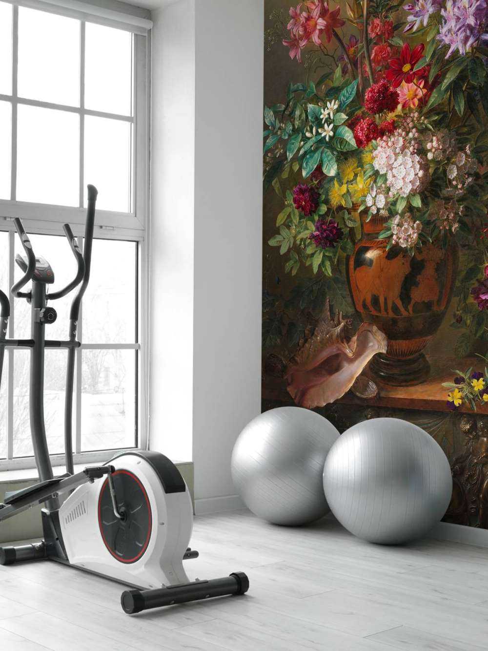 Still life with flowers in a Greek vase