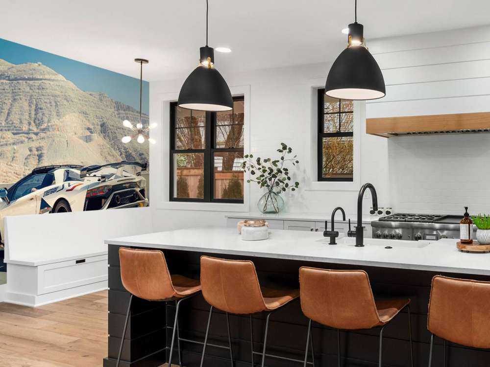 Supercar on mountain pass