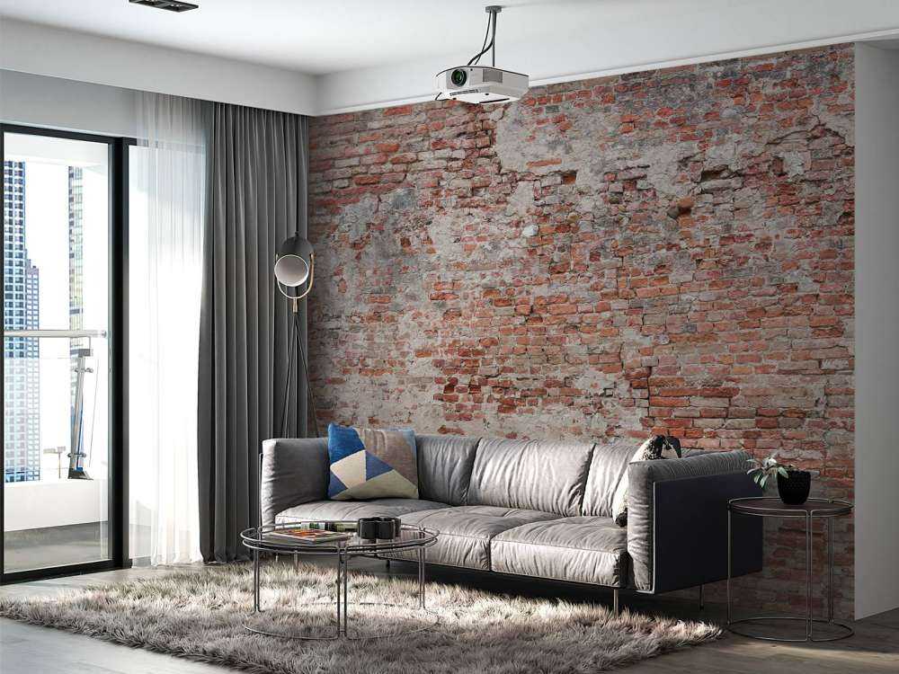 Crumbling brick wall