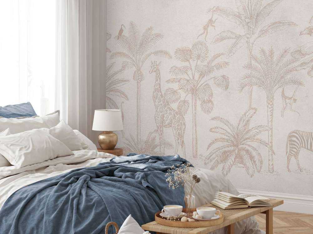 Tropical animal jungle taupe