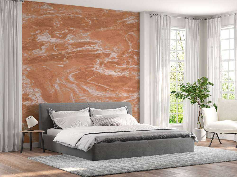 Terracotta marble with sweeping lines