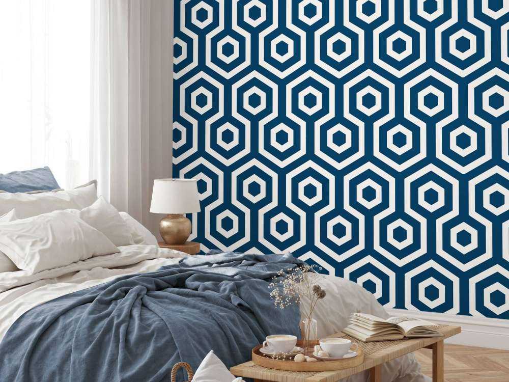Dark blue hexagons