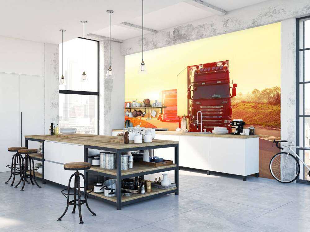 Trucks on a motorway