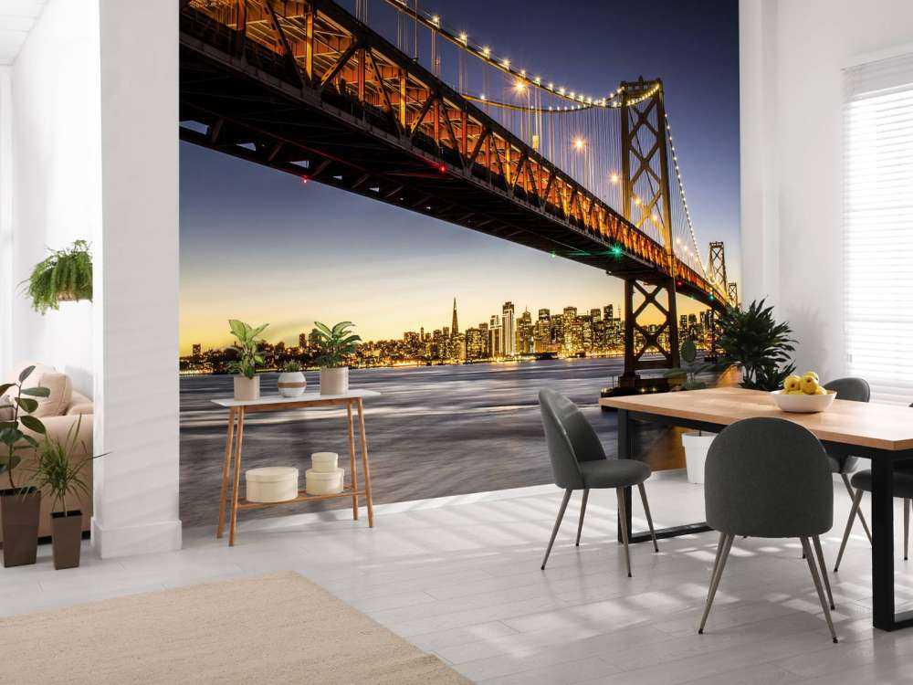 Bay Bridge with light