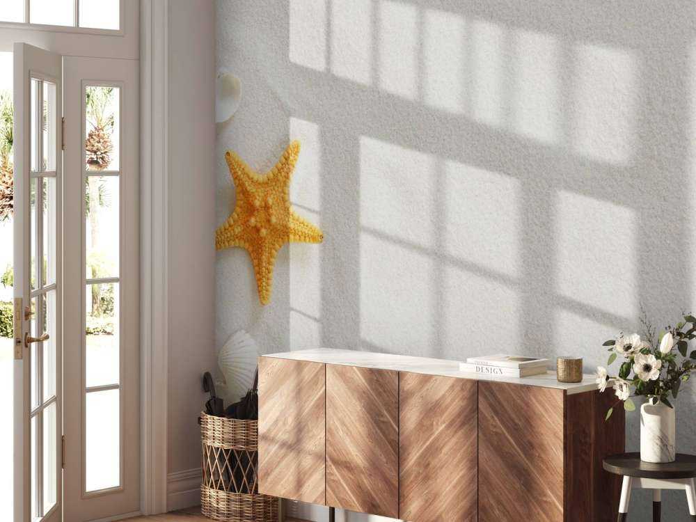 Starfish on white sand