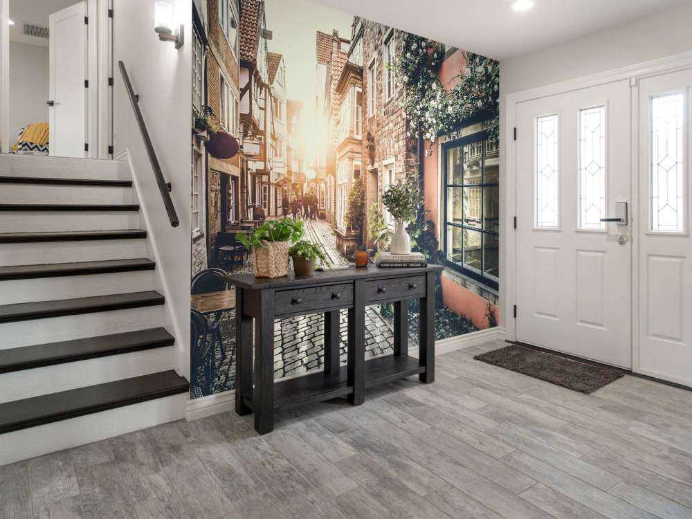 Sunset in an old street