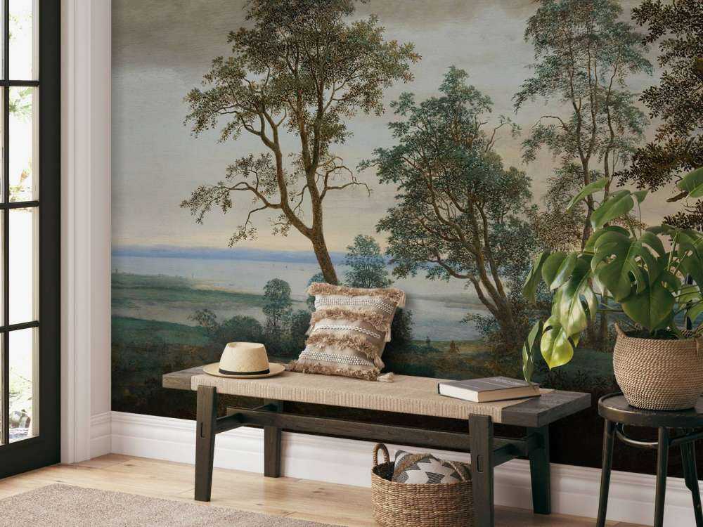 River landscape seen through trees