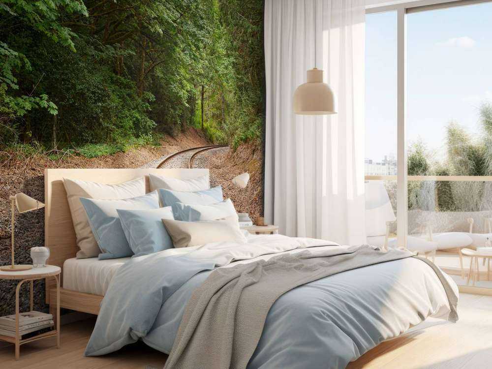 Railway line through the forest