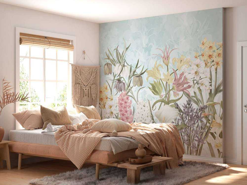 Spring Flowers - Misty Aqua