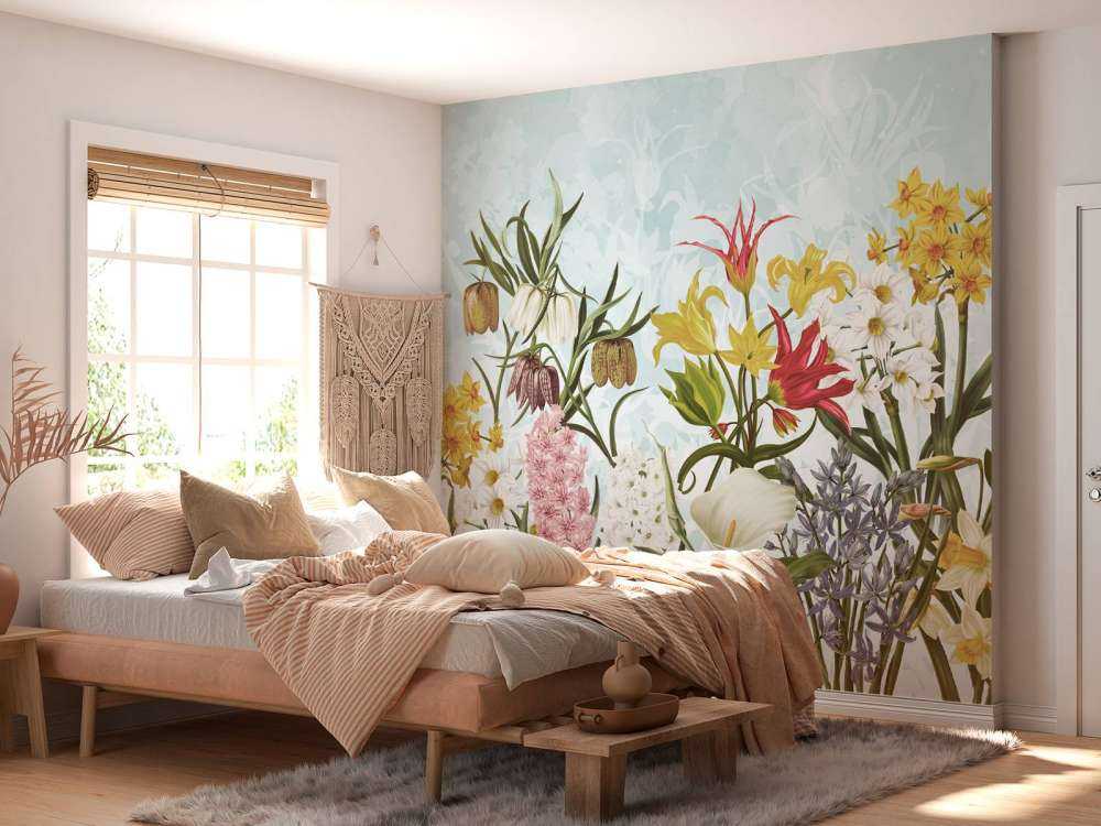 Spring Flowers - Soft Aqua Breeze