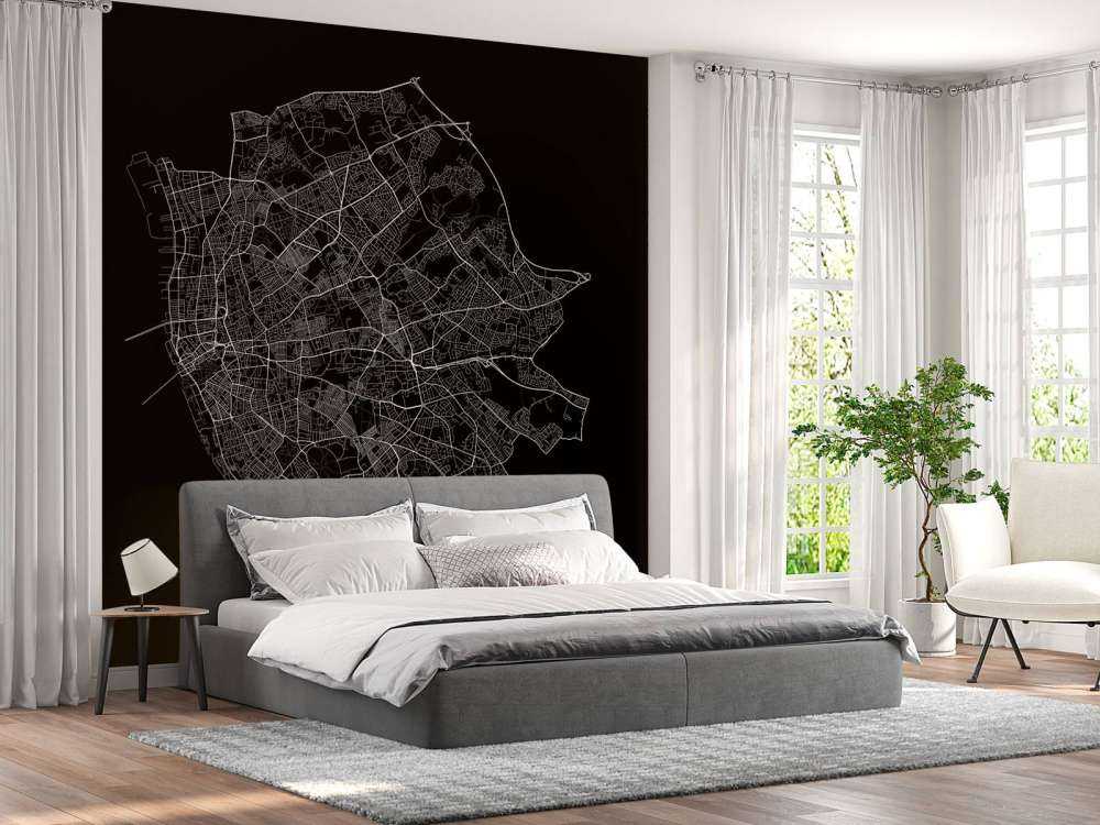 Plattegrond van Liverpool, zwart