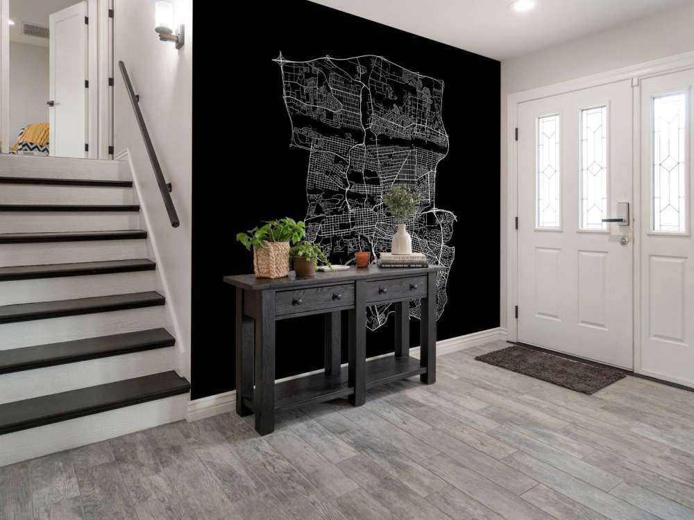 Plattegrond van Pretoria, zwart