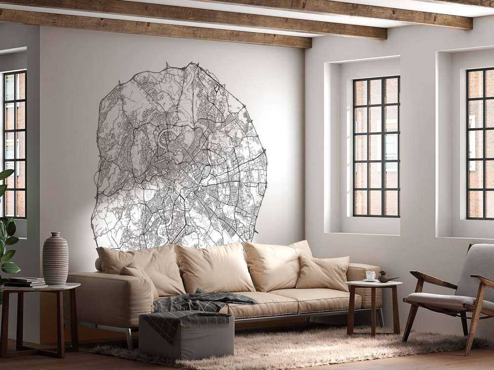 Plattegrond van Rome, wit