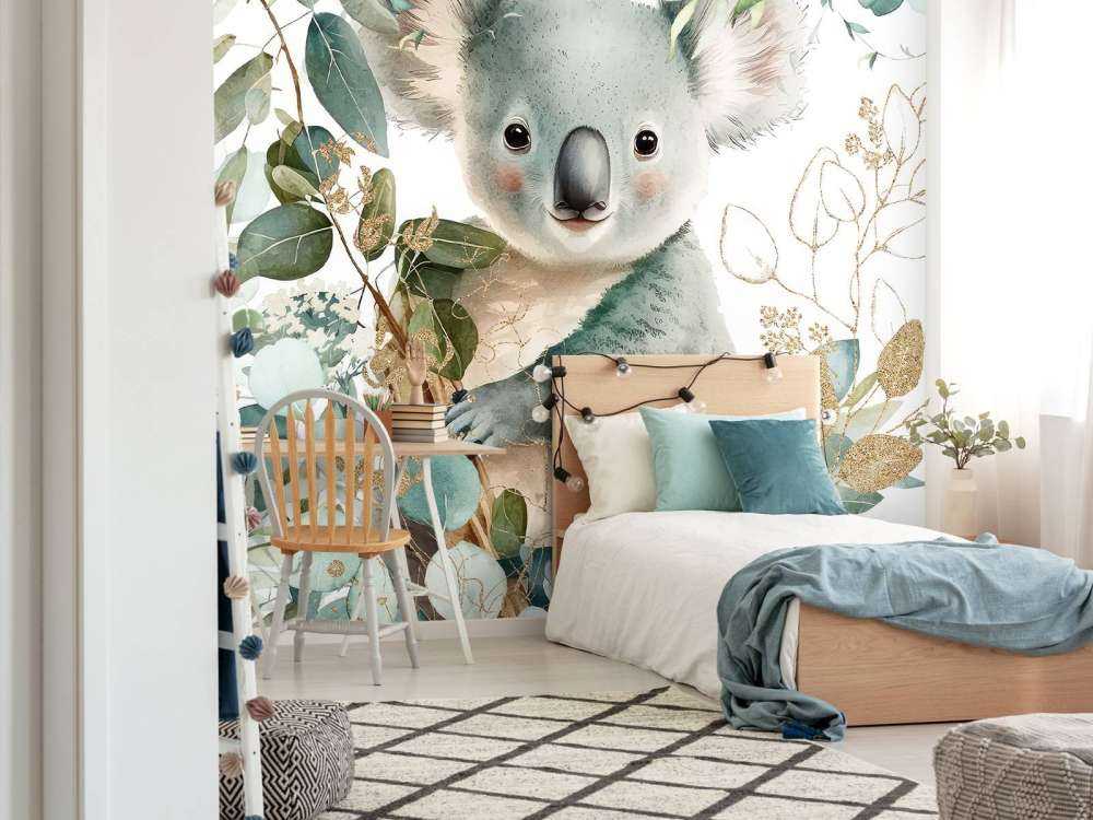 Cute koala in eucalyptus