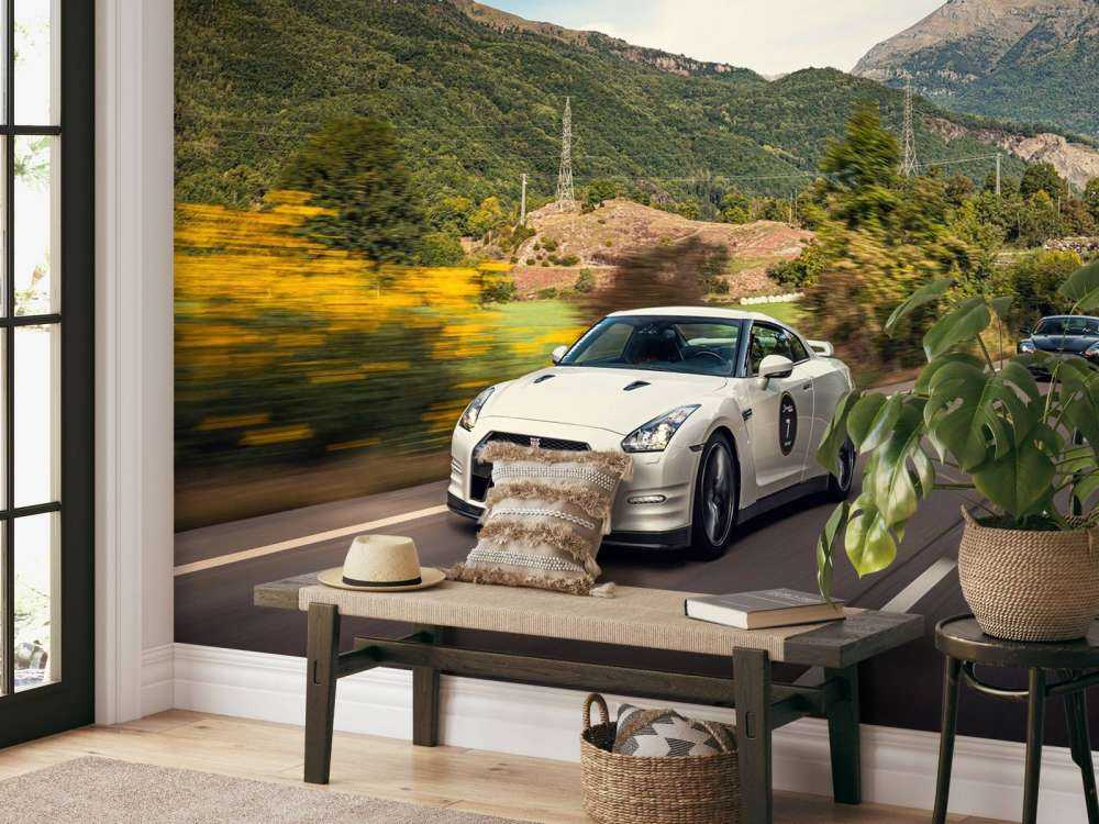 Nissan GT-R in full speed