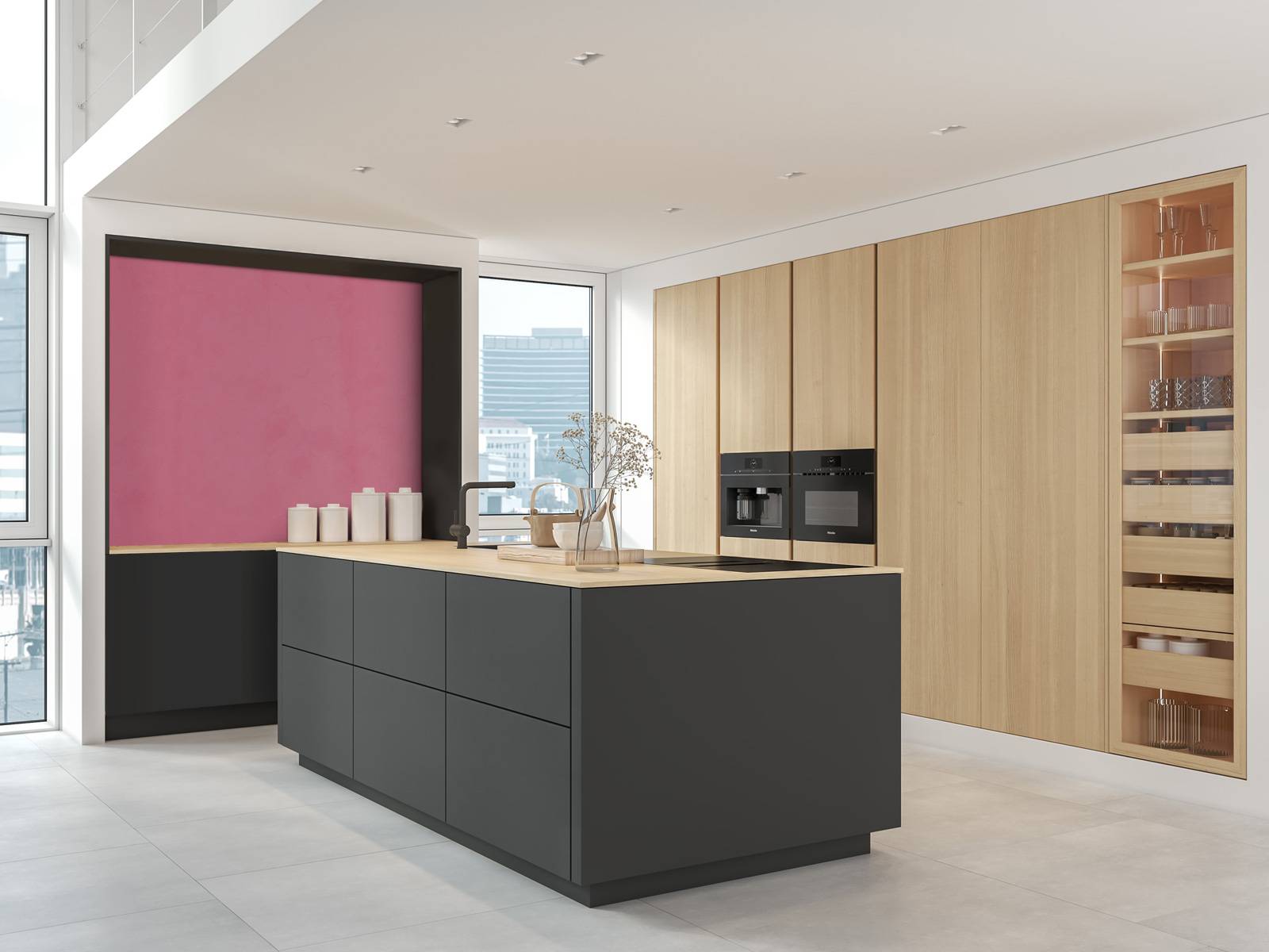 Shimmering blush concrete