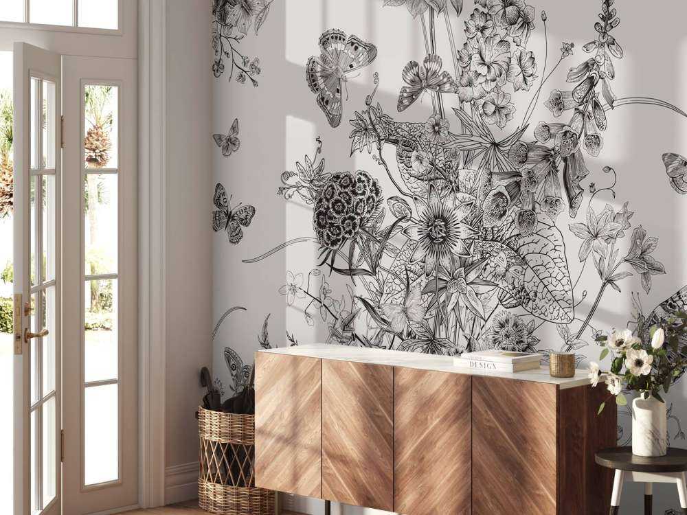 Bloemen in licht sepia