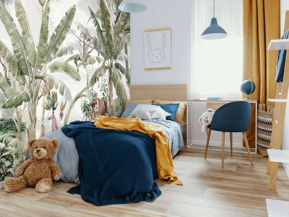 Tropical drawing of rainforest