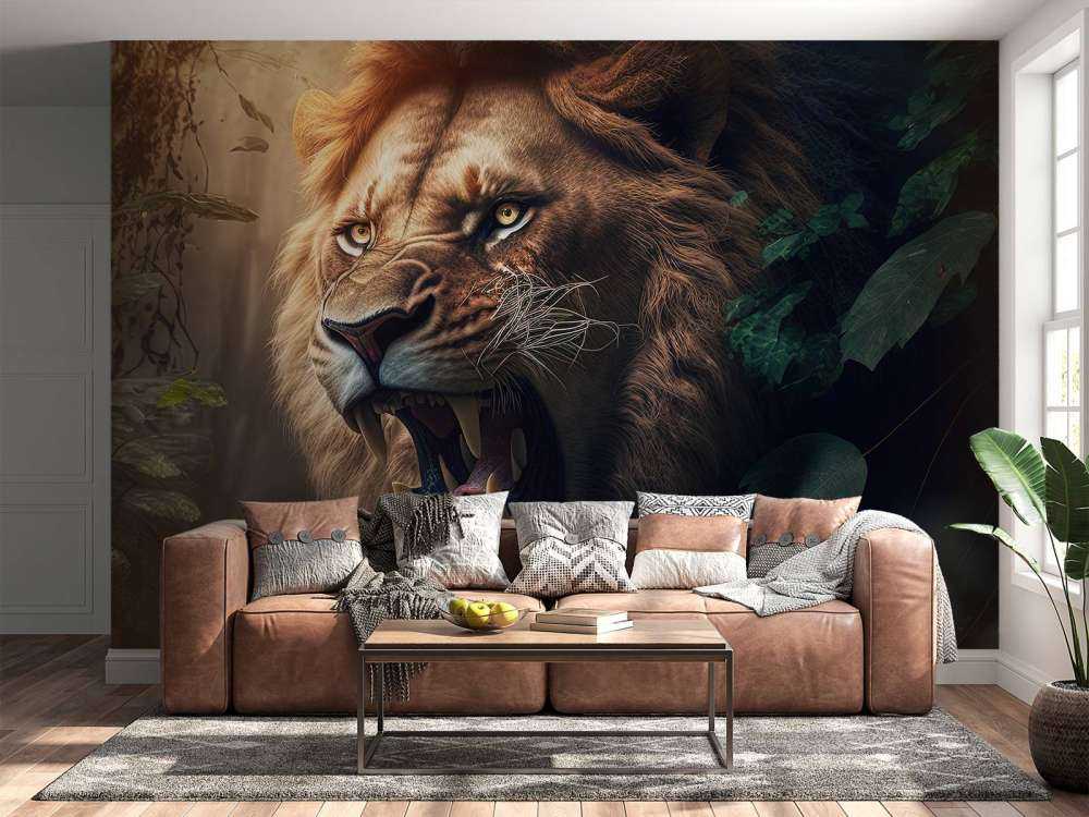 Lion in the jungle