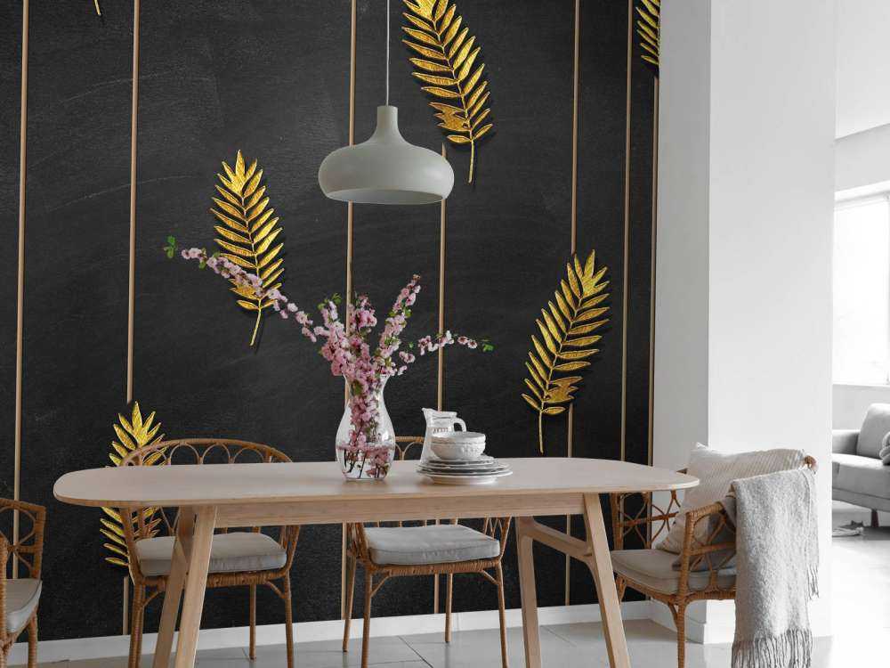 Golden tropical leaves