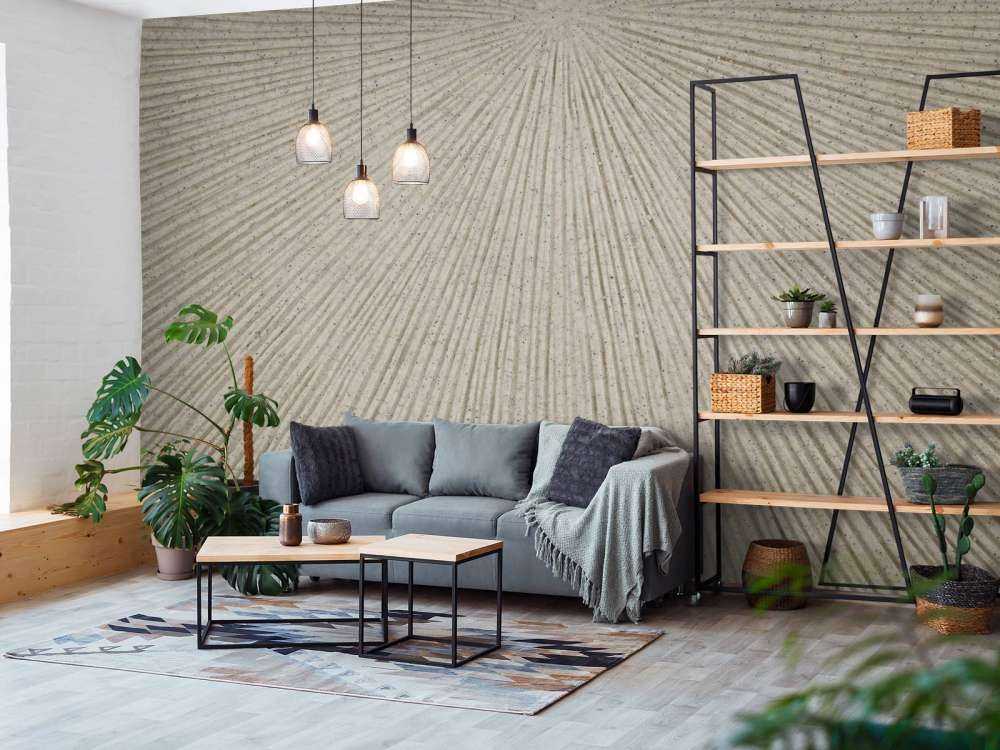 Structure with lines in sand color