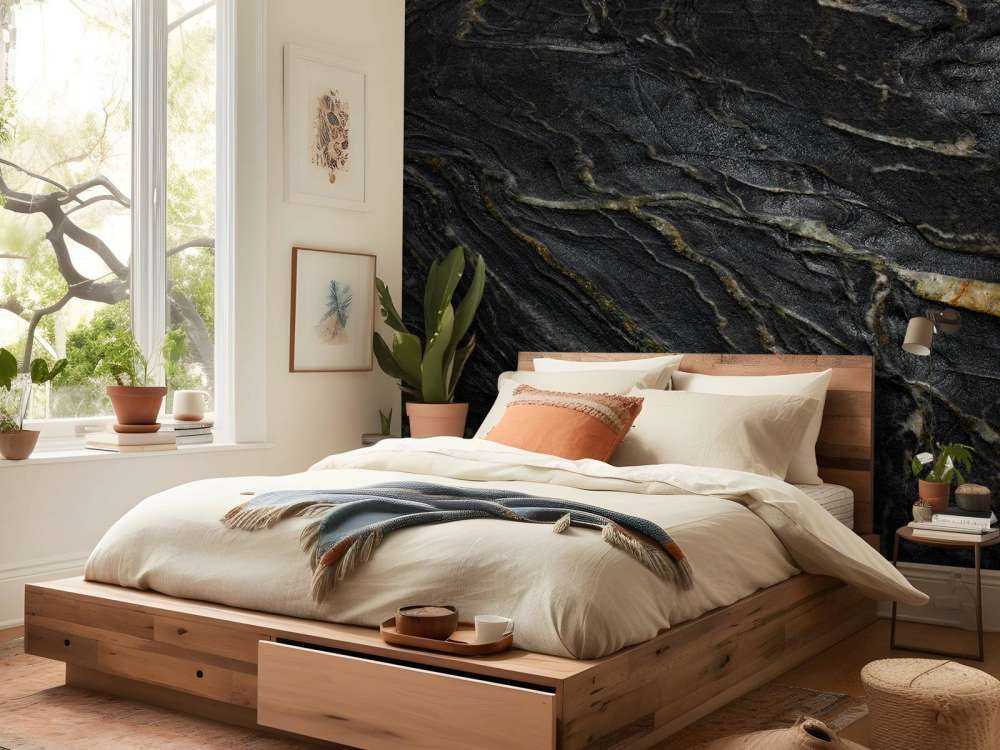 Marble with rough structure