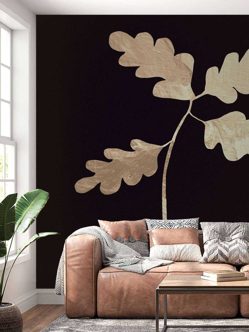 Leaves in vase_gold