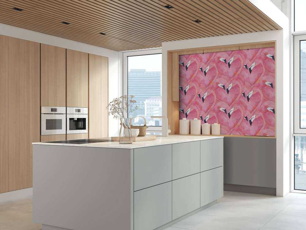 Watercolor flamingos