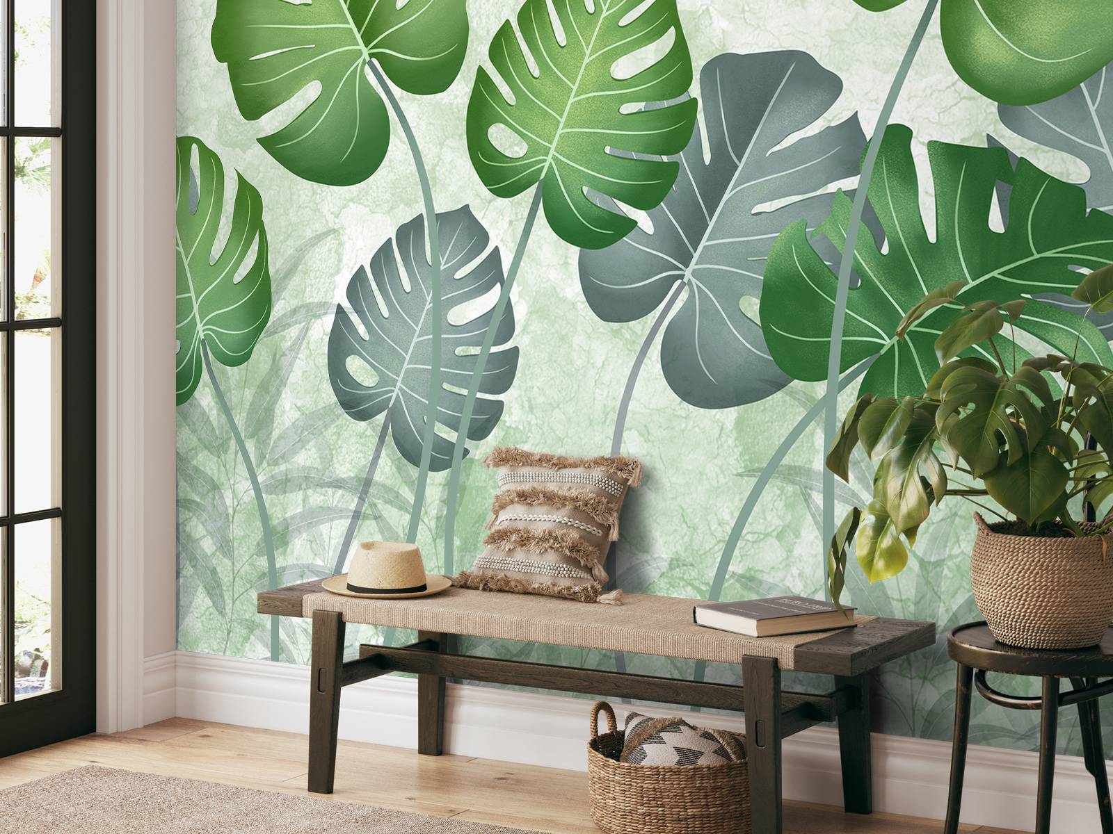 Leaves on marble