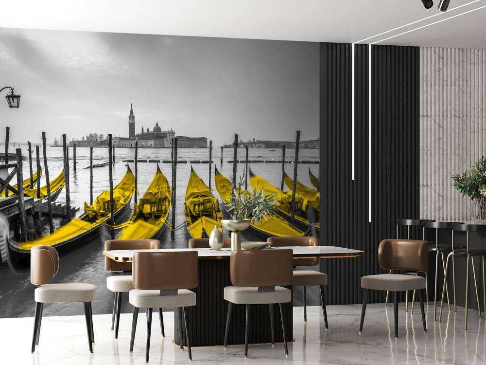 Gondolas along the canal