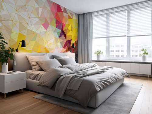 Print of colorful triangles