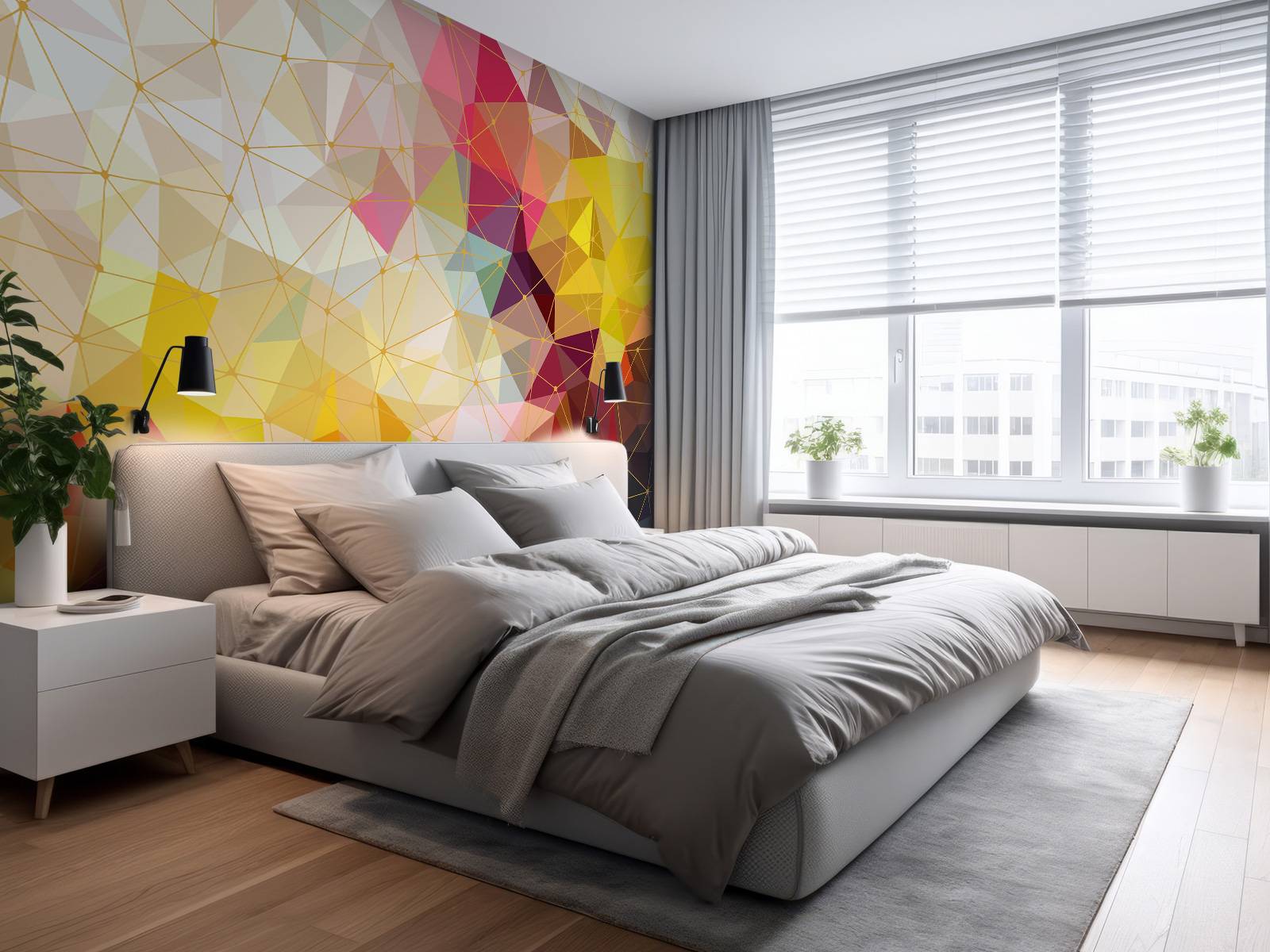 Print of colorful triangles