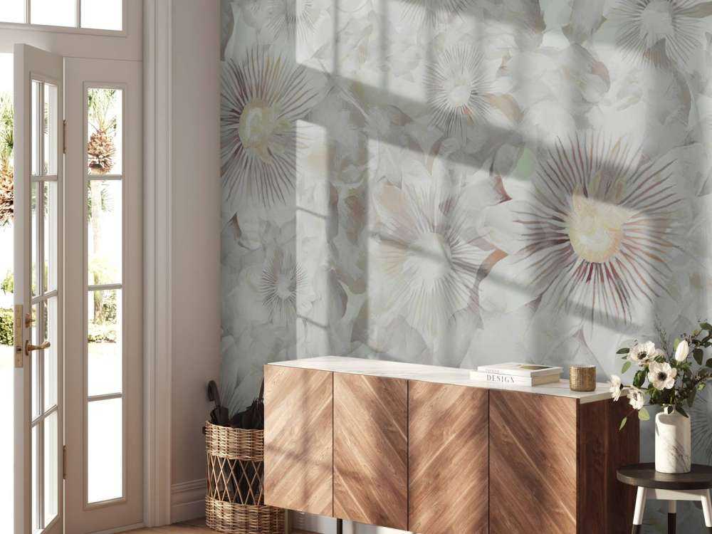 Botanical Watercolor Elegance Misty Grey