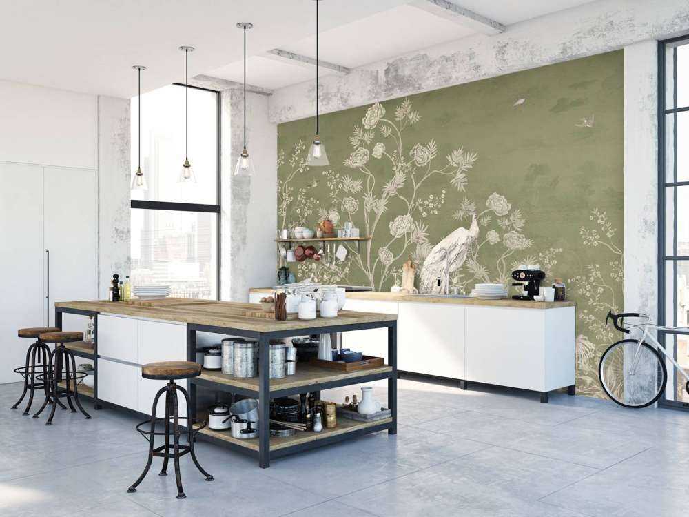 Peacock Rest in the Green Garden