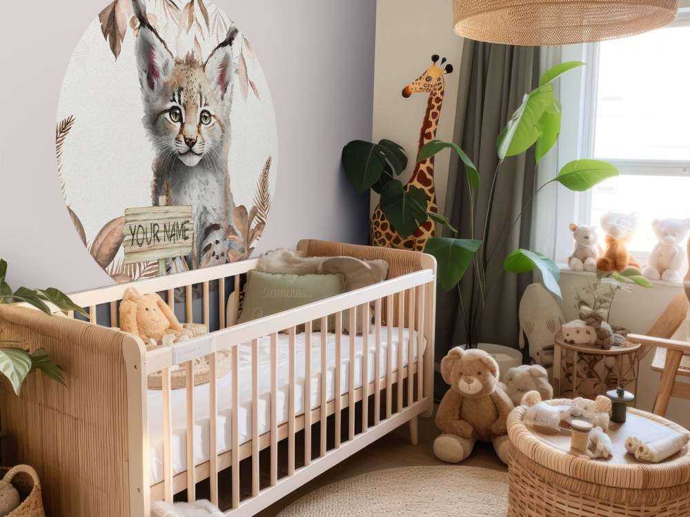 Baby lynx in the jungle taupe