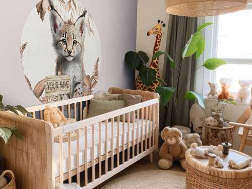 Baby lynx in the jungle taupe