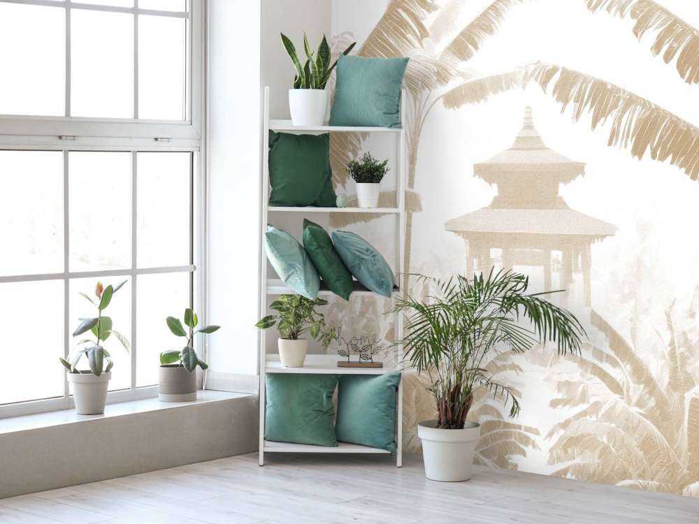 Misty Temple Garden, taupe