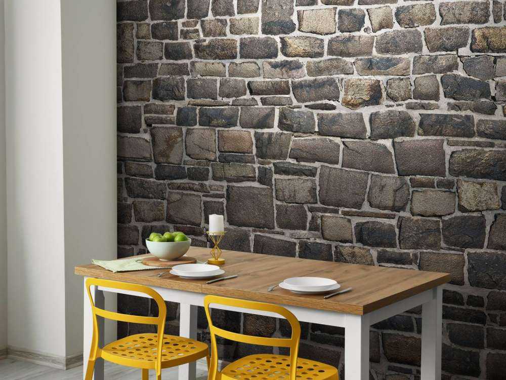 Donkere stenen muur