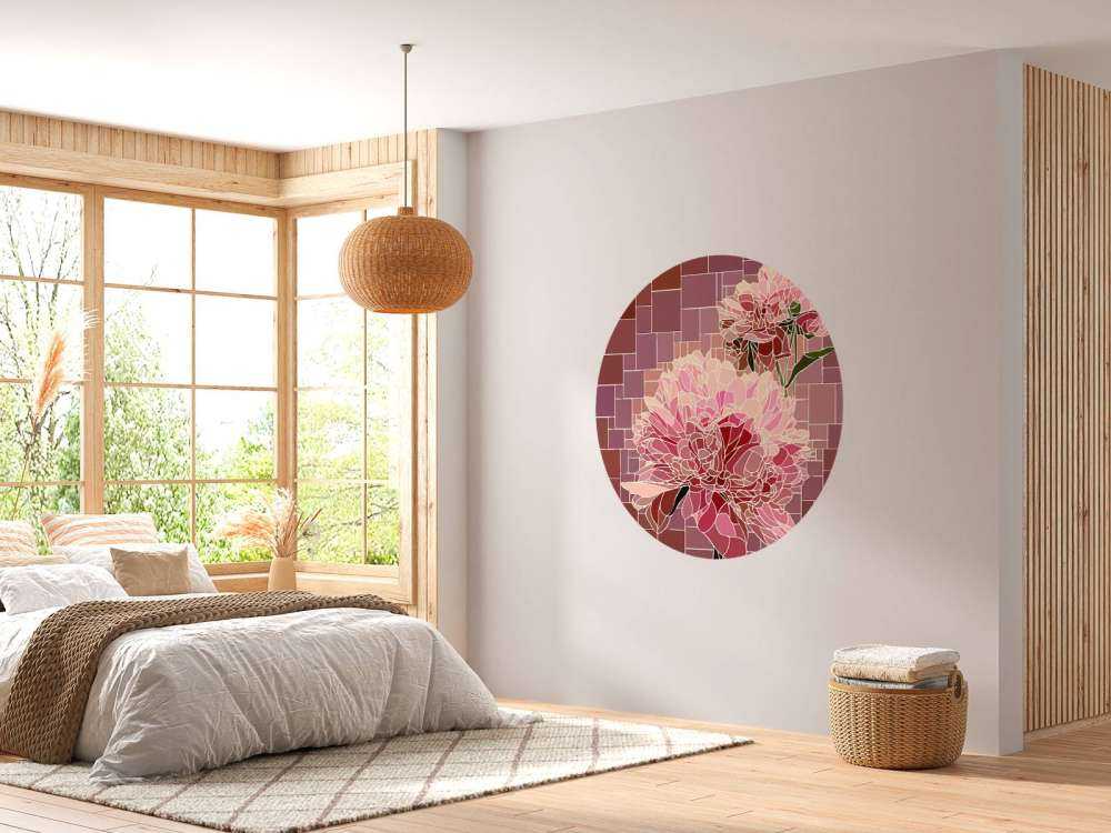 Pink flowers mosaic