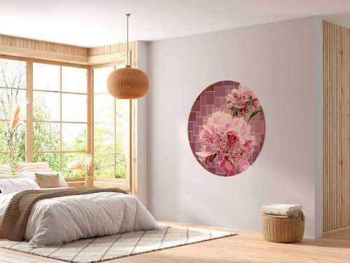 Pink flowers mosaic