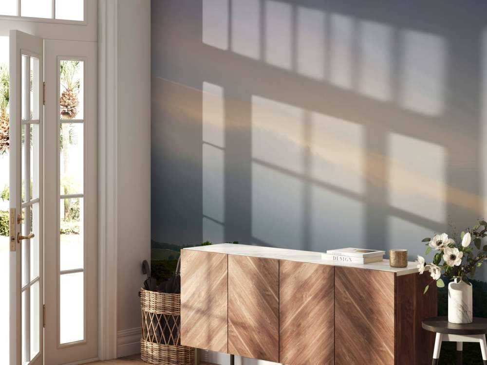 Dreigende plankwolk (Shelfcloud) boven heidegebied