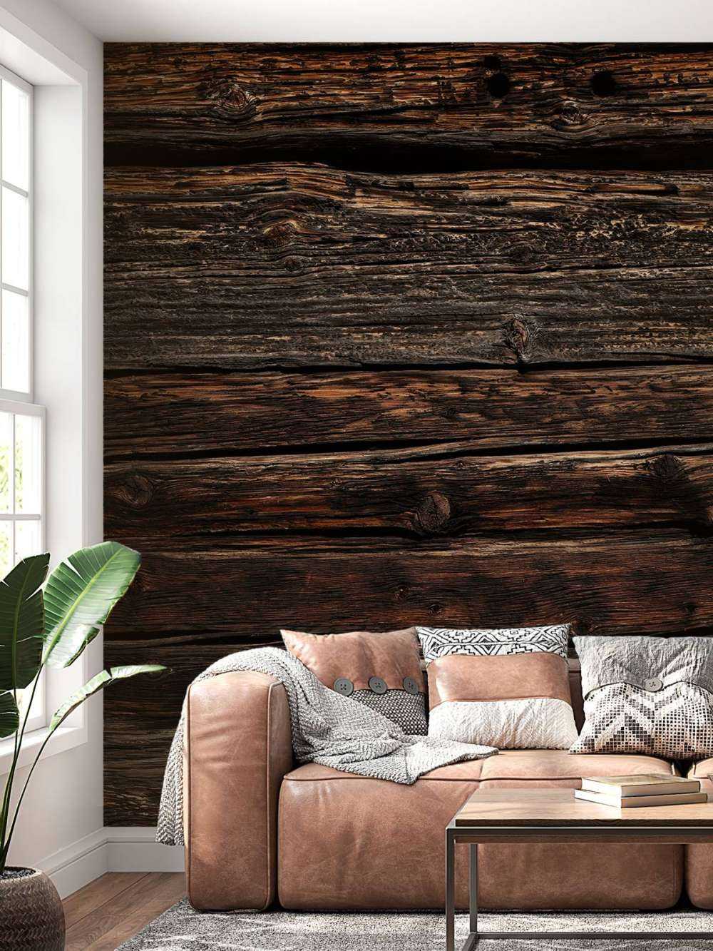 Dark old horizontal wood