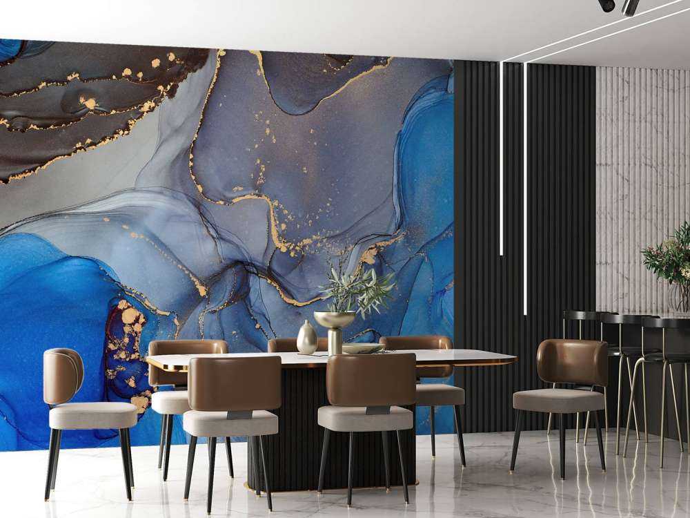 Abstract blauw en paars