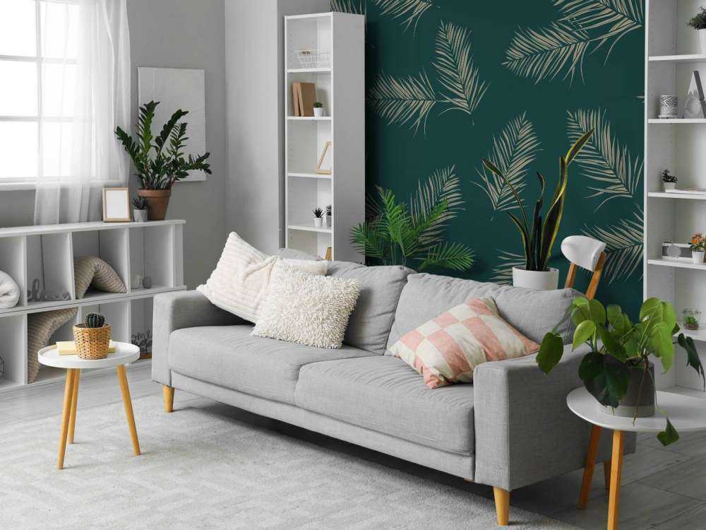 Green leaves on green background