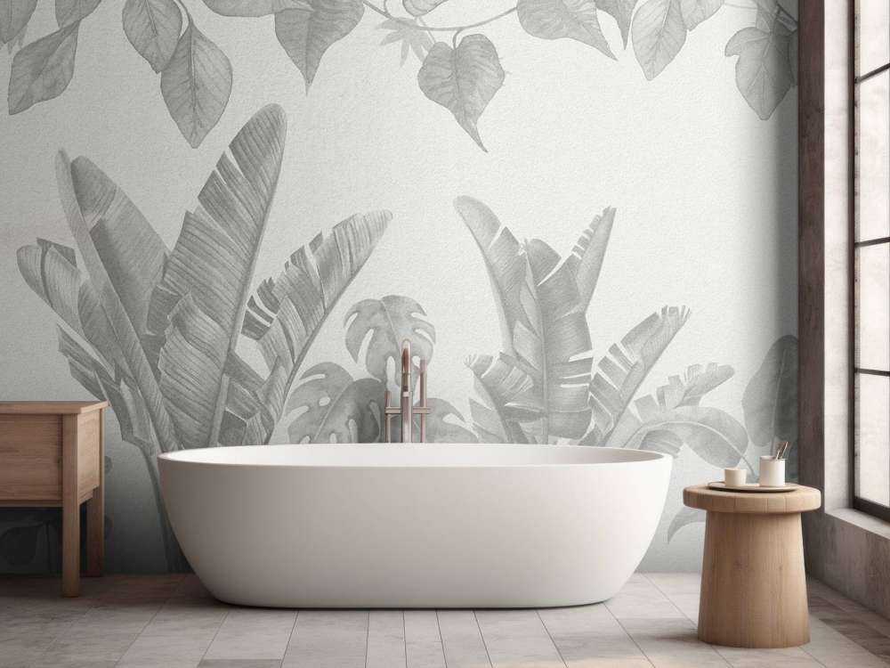 Jungle plants in grey shades