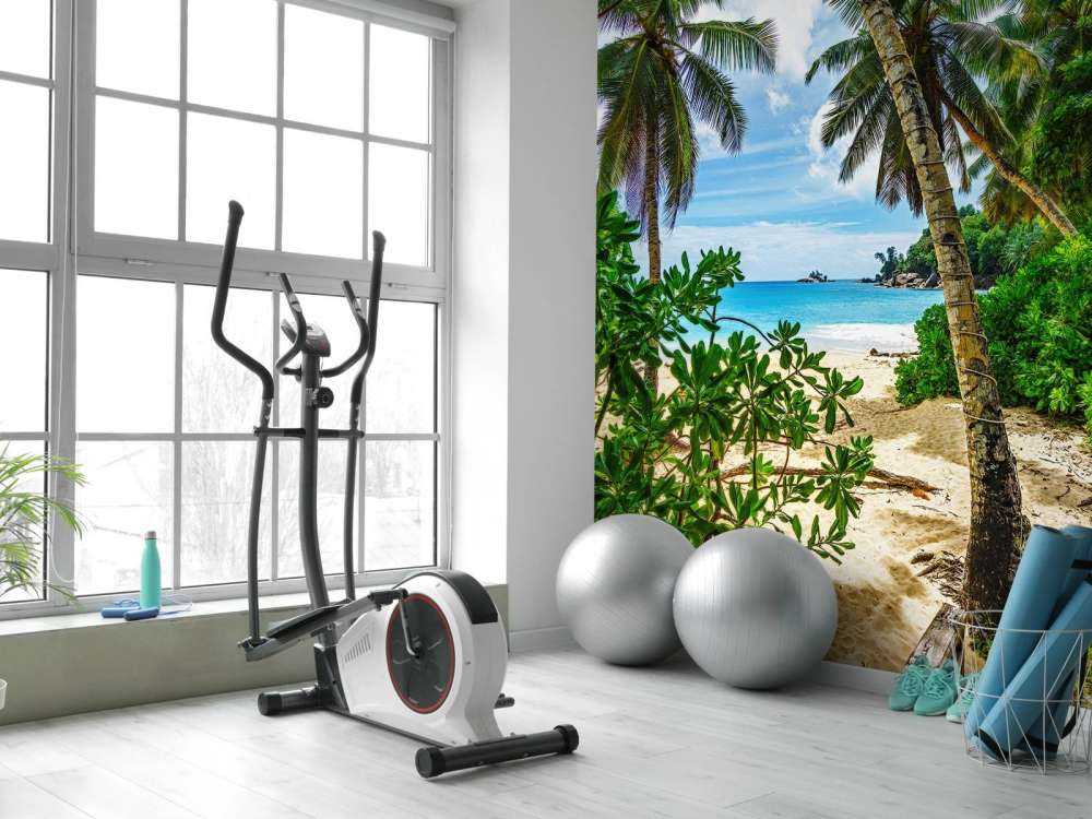 Beach between the palms