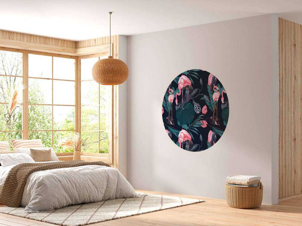 Wild pink flamingos